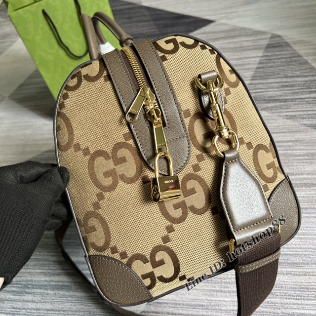 Gucci官網新款手提旅行包 古馳雙G字母交織圖案男女款旅行袋681295 gqy4483